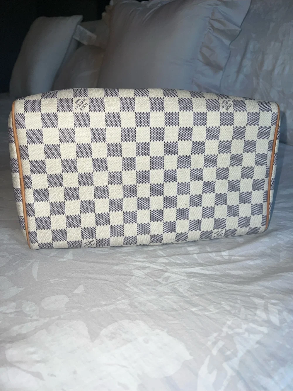 Checkered handbag - White/Blue Check